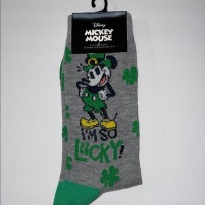 Disney Mickey Mouse Gray and Green Lucky Socks for St Patrick’s Day